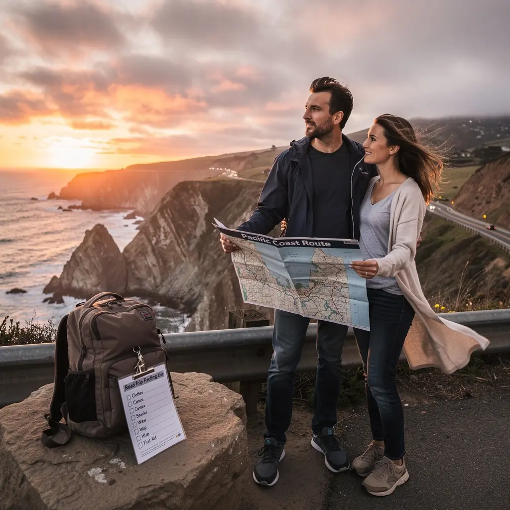 Przygotowane plecaki na wycieczkę wśród gór